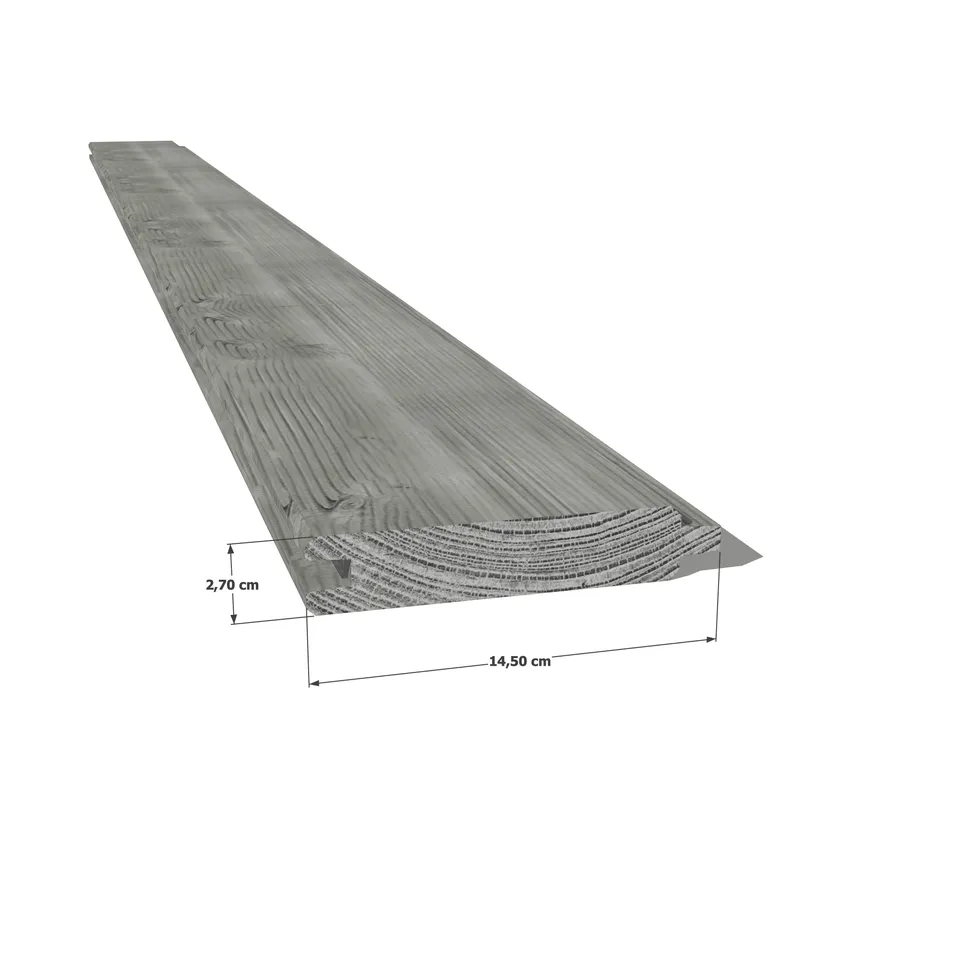 Abri Français Bois Planche Emboîtable Pin 27x130 mm Gris