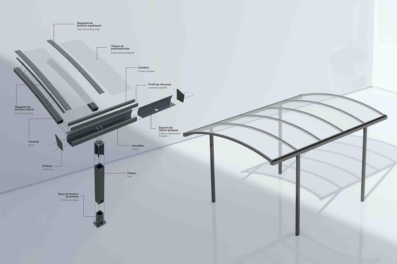 METAL GARDEN Abris de Voiture carport cintré abri 5000x3000 robuste