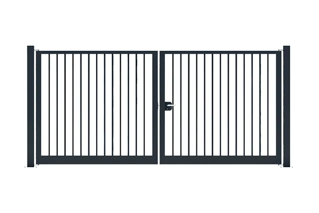 METAL GARDEN Portails Battants Acier rond 4000x1500 mm portail