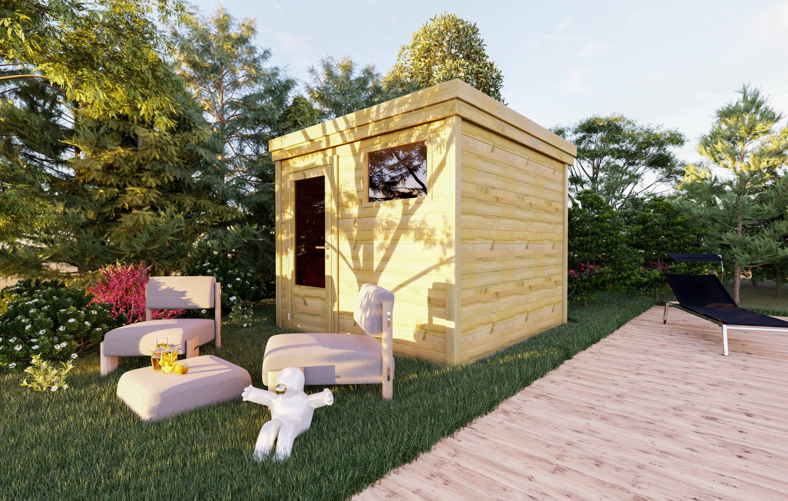Abri Français Gamme Origine 2,76x2,91 m abri de jardin 8 m2 porte