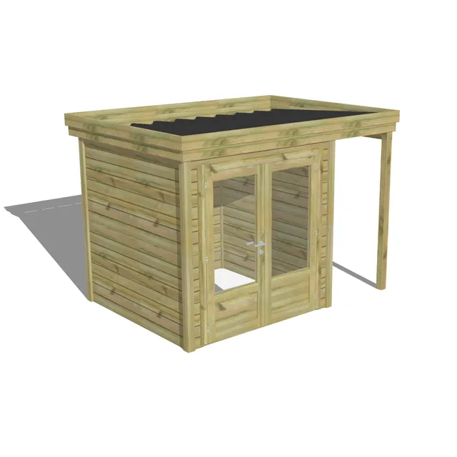 Abri Français Gamme Origine Atelier abri de jardin porte double vitrée 4,1 m²