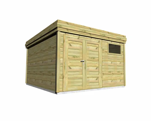 Abri Français Origine 13,9 m² porte pleine abri jardin pin 27mm