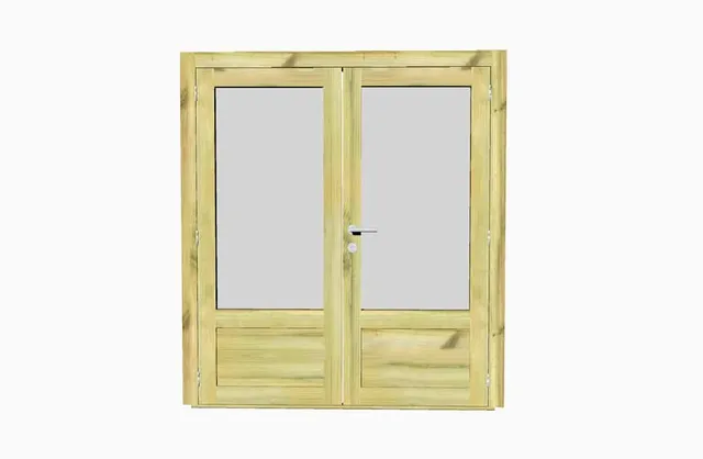 Abri Français Menuiseries au détail Porte Double 45 mm porte bois