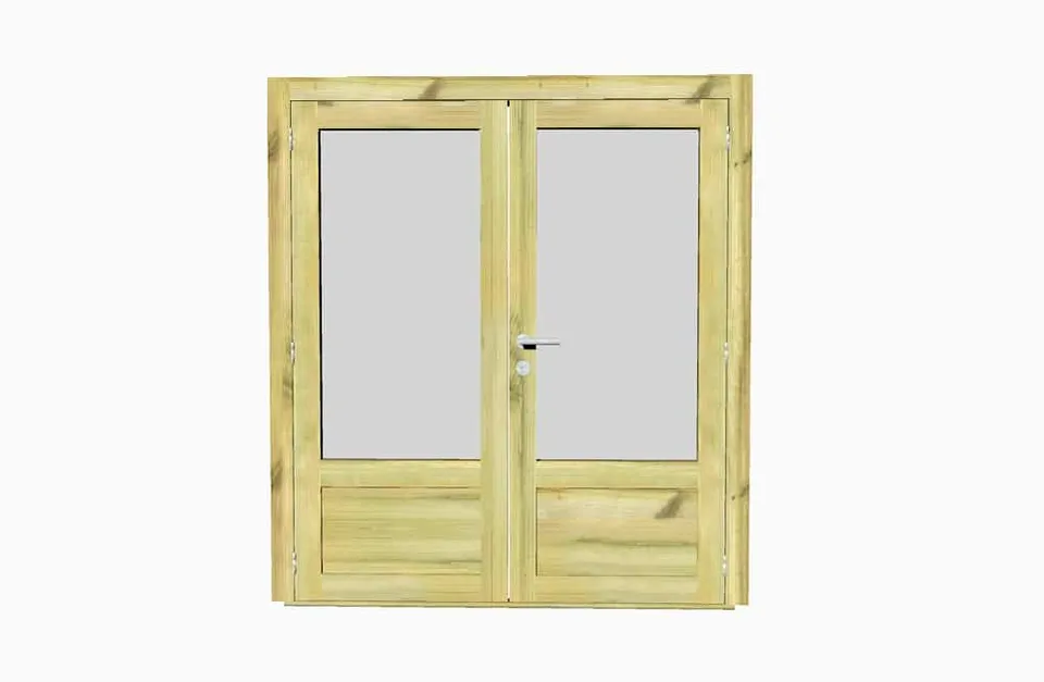 Abri Français Menuiseries au détail Porte Double 45 mm porte bois