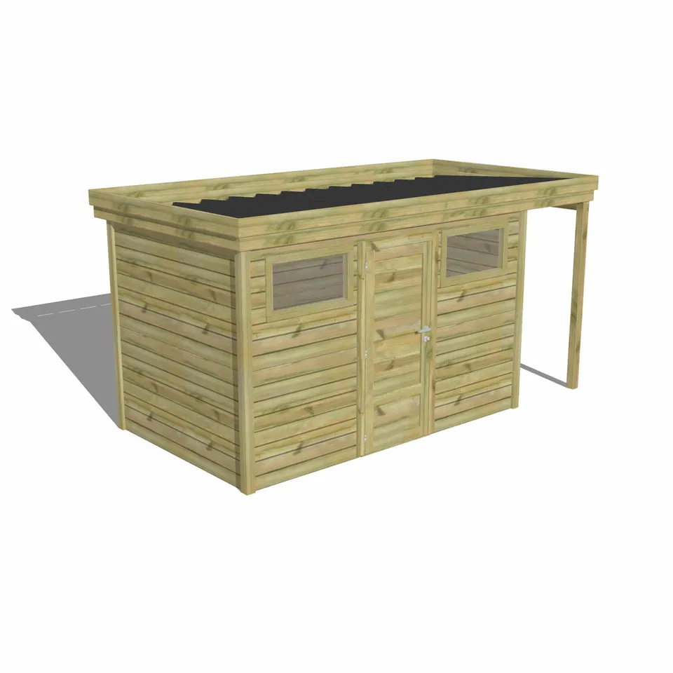 Abri Français Gamme Origine abri de jardin fenêtres 6,8 m² extension