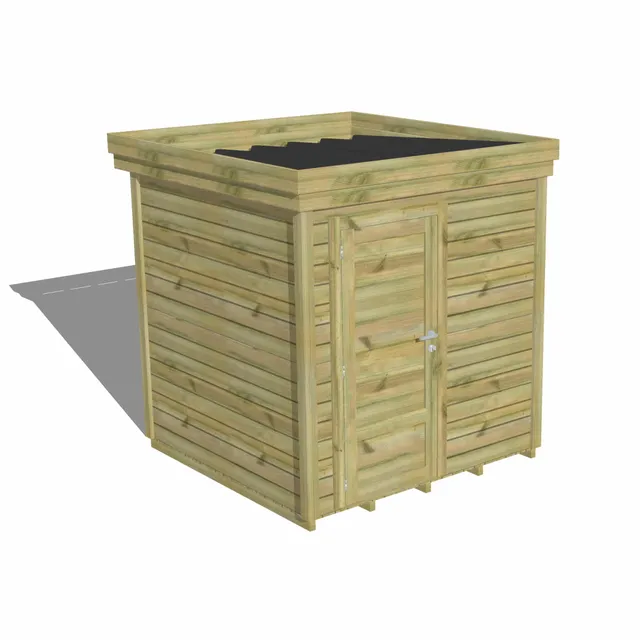 Abri Français Gamme Origine porte pleine abri de jardin avec plancher 28mm