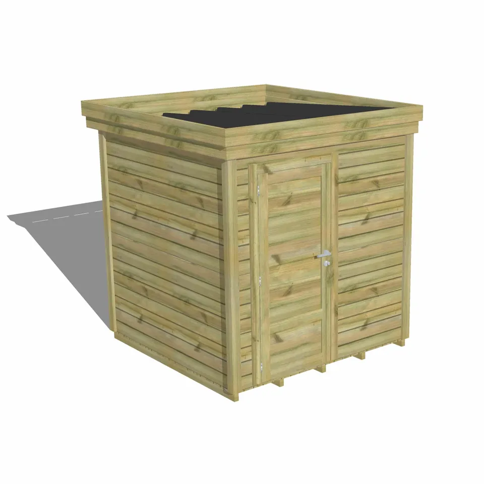 Abri Français Gamme Origine porte pleine abri de jardin avec plancher 28mm