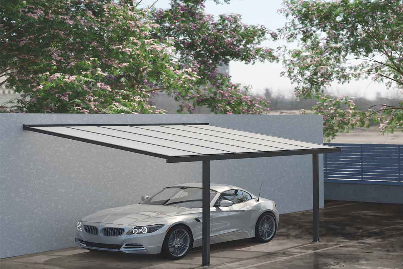 METAL GARDEN Abris de Voiture carport adossé 3000x3000