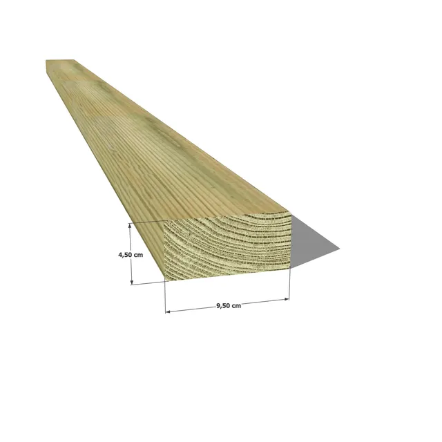 Abri Français Bois au détail Chevron vert 45x95 mm classe 4
