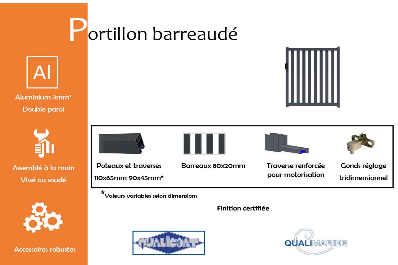 Metal Garden Portillons portillon barreaudé 1000x1200 alu