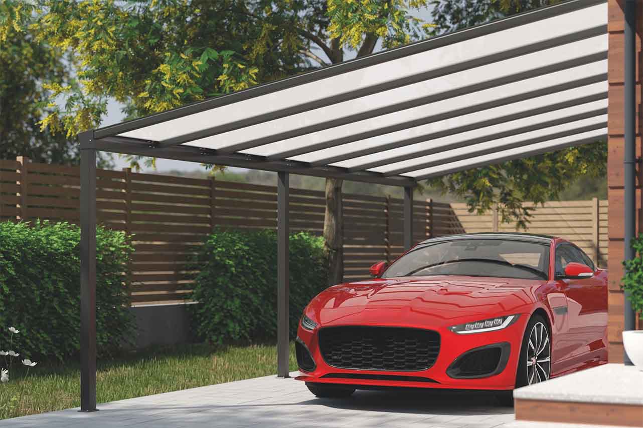 METAL GARDEN Abris de Voiture carport adossé 3000x3000