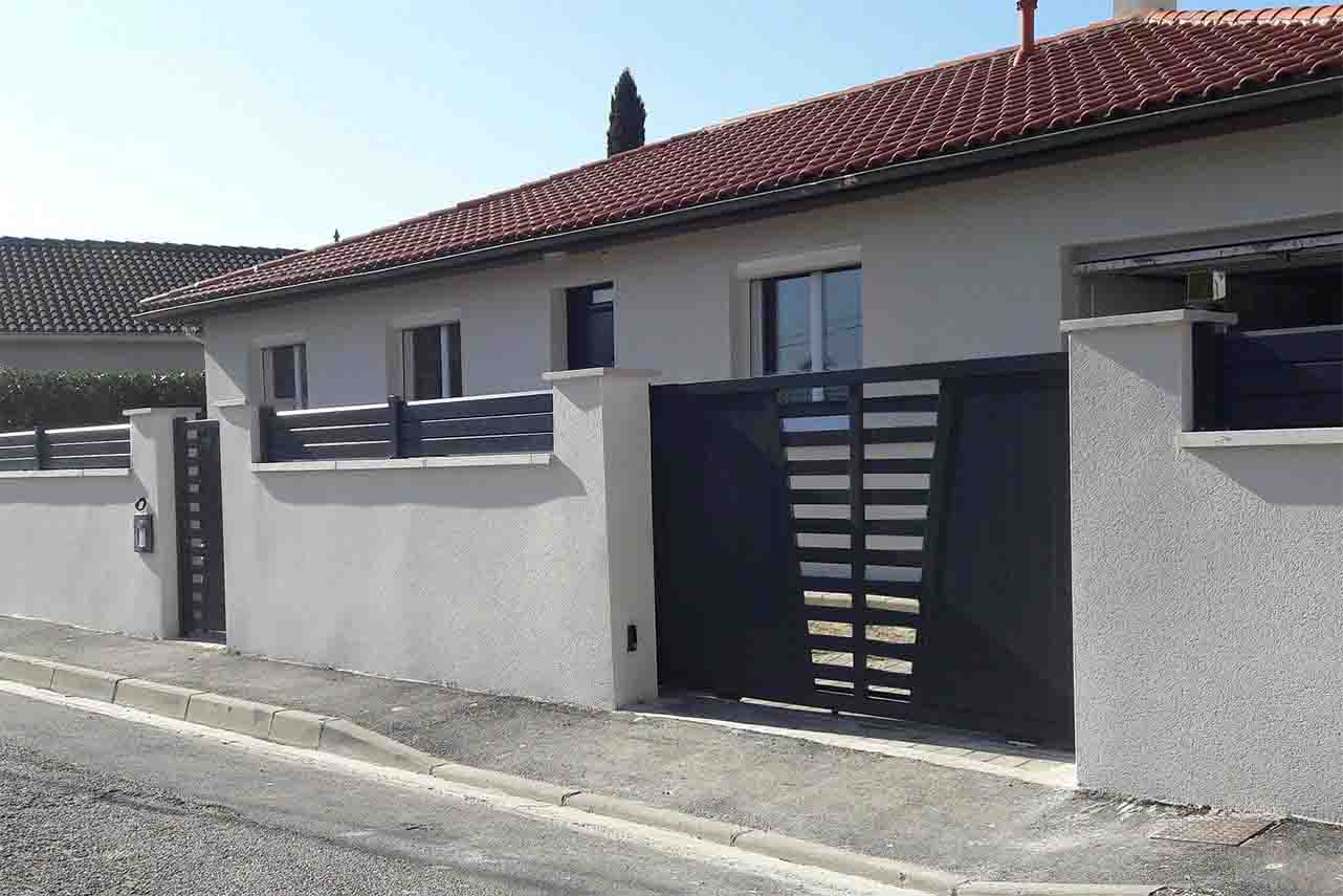 METAL GARDEN Déco Droit portail coulissant alu 3500 mm
