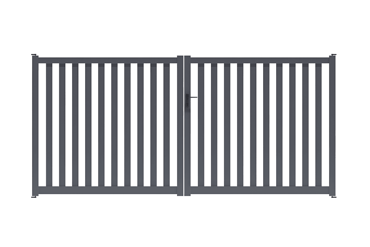 METAL GARDEN Portail battant barreaudé alu 3500 mm ajouré