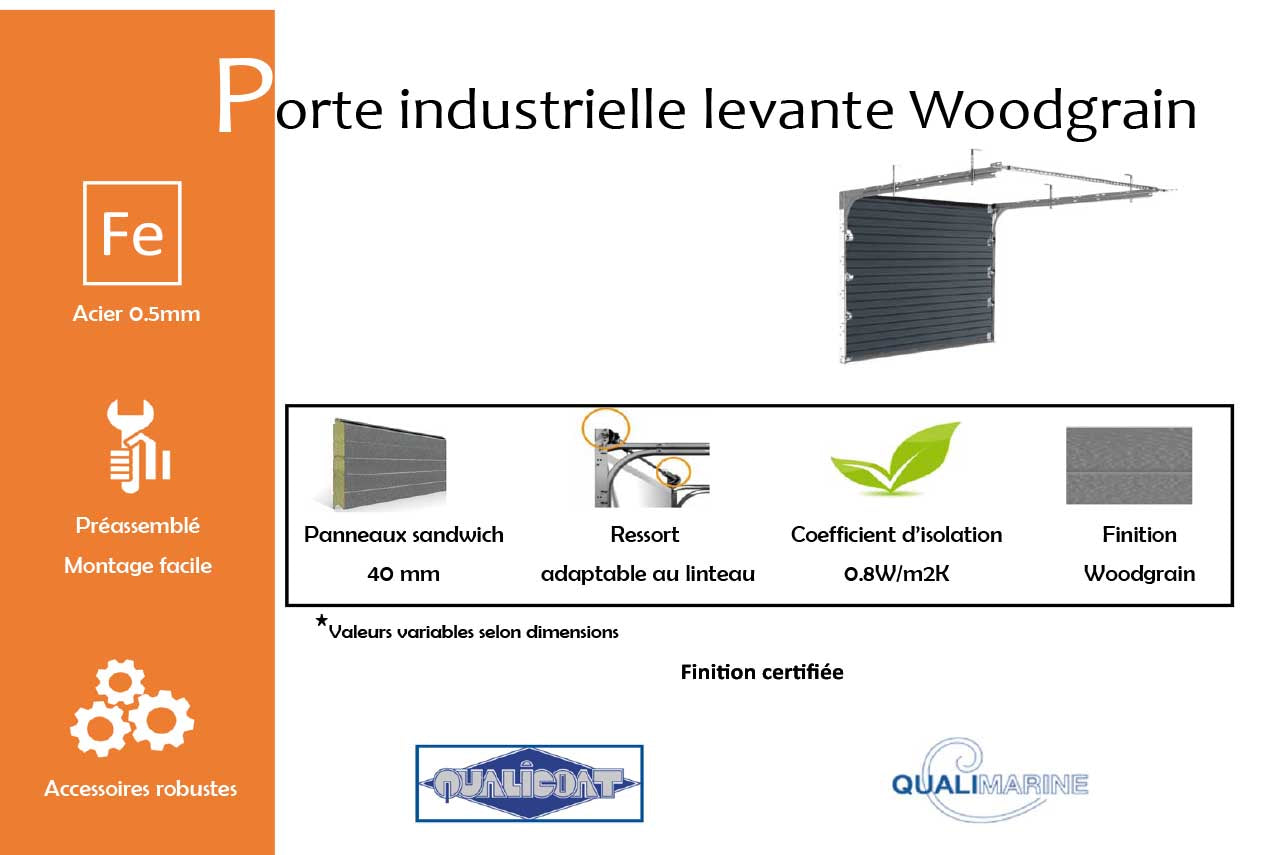 METAL GARDEN Portes Sectionnelles porte sectionnelle 5000x3000 mm woodgrain