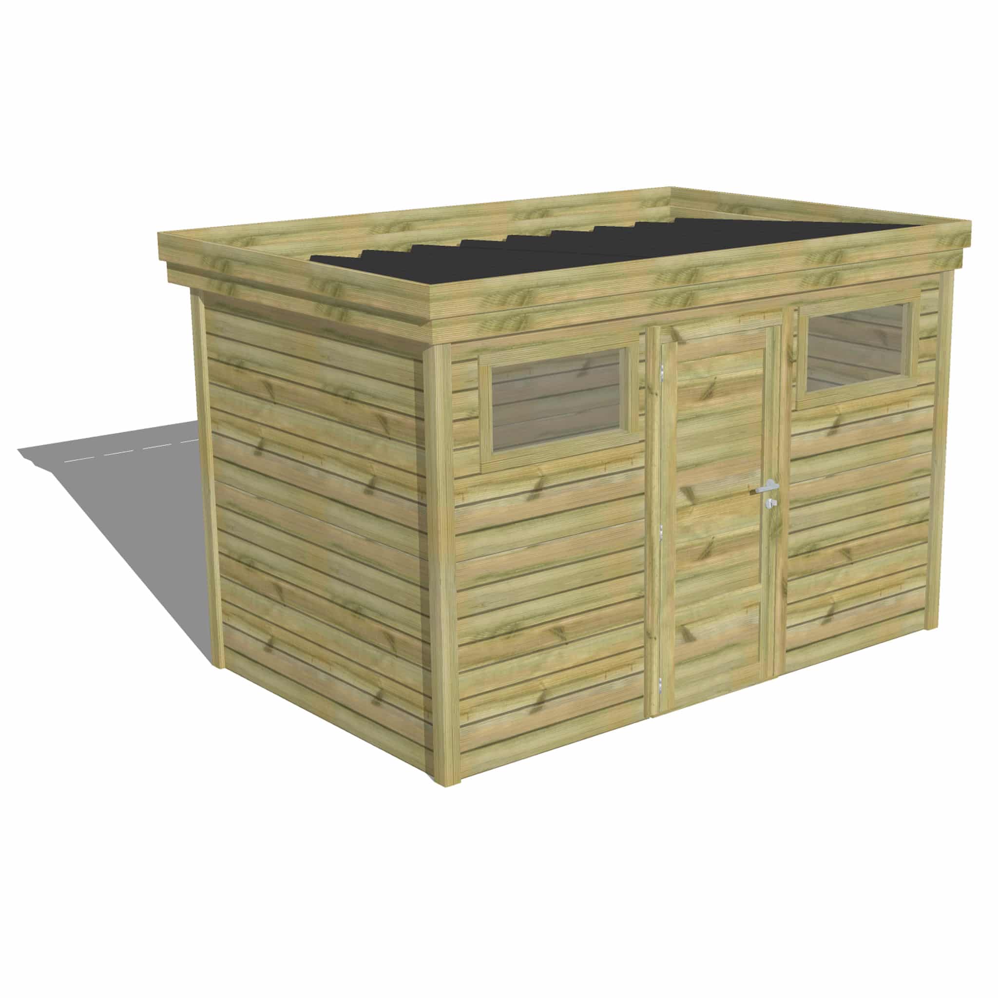 Abri Français Gamme Origine 8,53m2 abri jardin bois 3 fenêtres