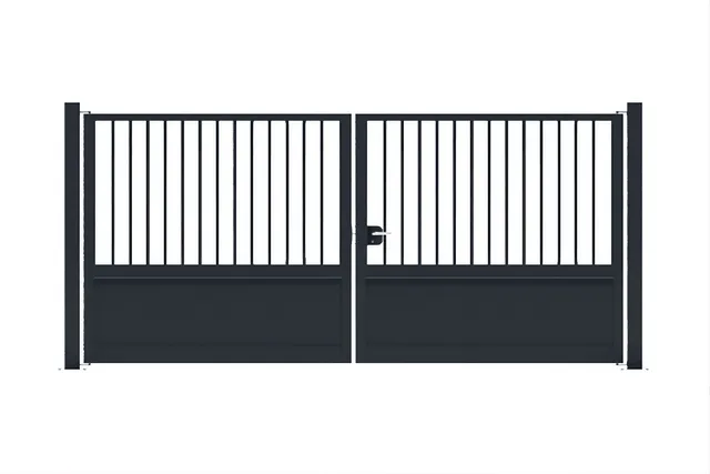 Metal Garden Battants Acier portail battant 3000x1500 soubassement