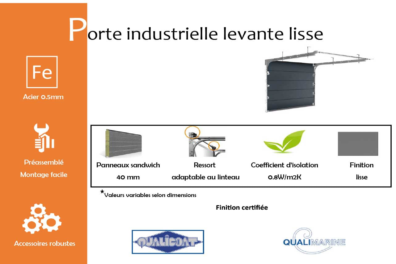 METAL GARDEN Industrielles levante lisse L porte 5500x3000