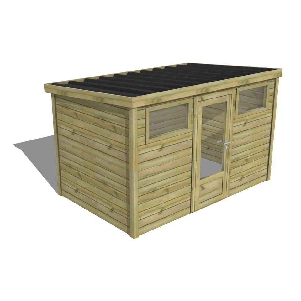 Abri Français Essentiel Abri de jardin 6,8m² porte vitrée