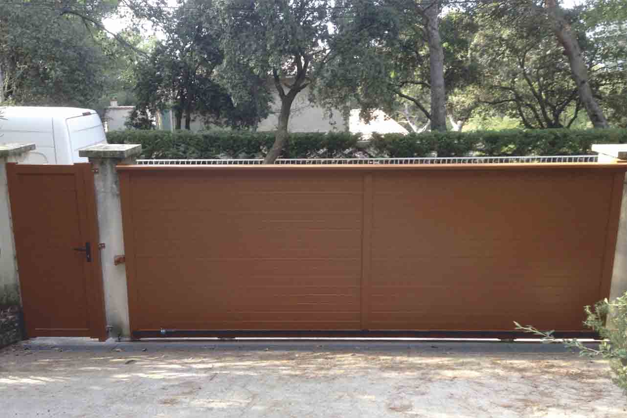 METAL GARDEN Coulissants Aluminium plein portail 3500x1600
