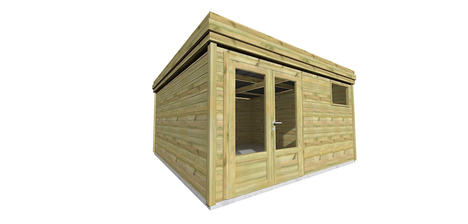 Abri Français Origine abri de jardin 20m² porte double 4,46 m