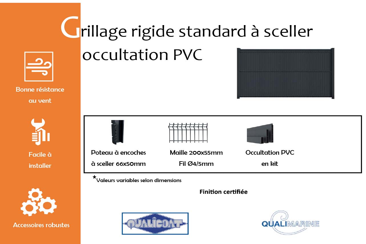 METAL GARDEN Grillages rigides grillage rigide 1530 mm occultation PVC
