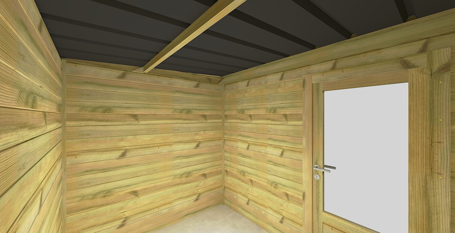 Abri Français Gamme Origine abri jardin 5 m² porte vitrée