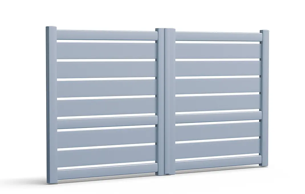 Préfalu BESSAT portail battant aluminium lames ajourées