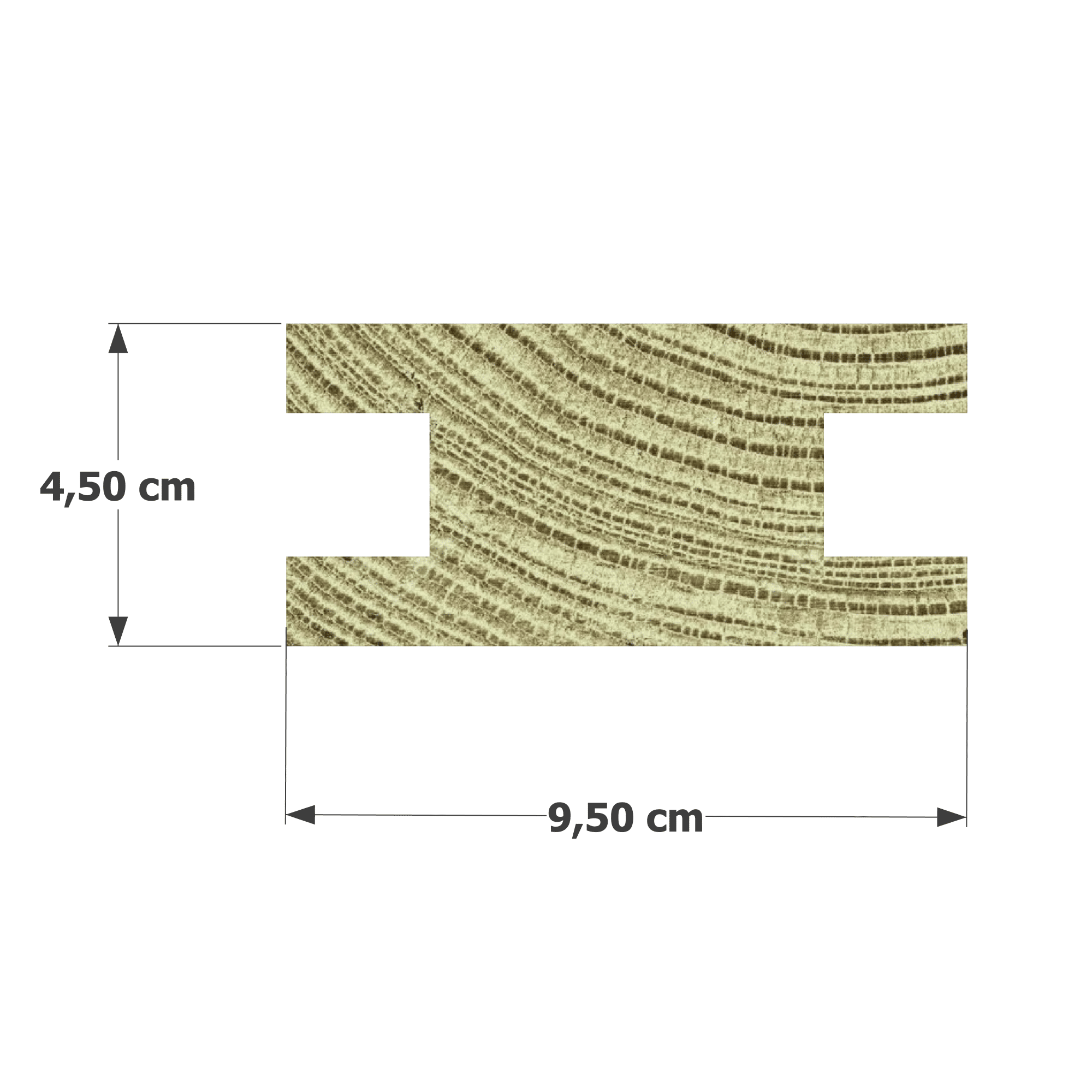 Abri Français Bois au détail chevron pin 45x95 mm profil H