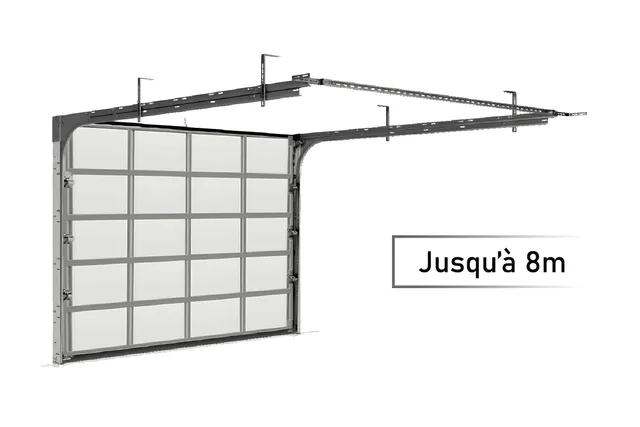 METAL GARDEN Portes Sectionnelles porte 6750x2550 vitrée XL
