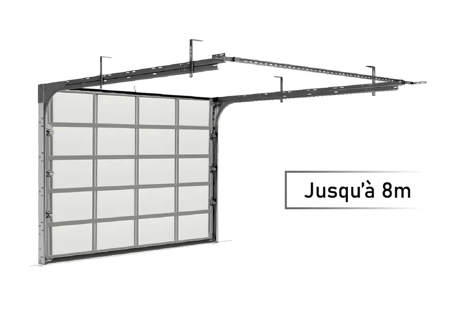 METAL GARDEN Portes Sectionnelles porte 6750x2550 vitrée XL