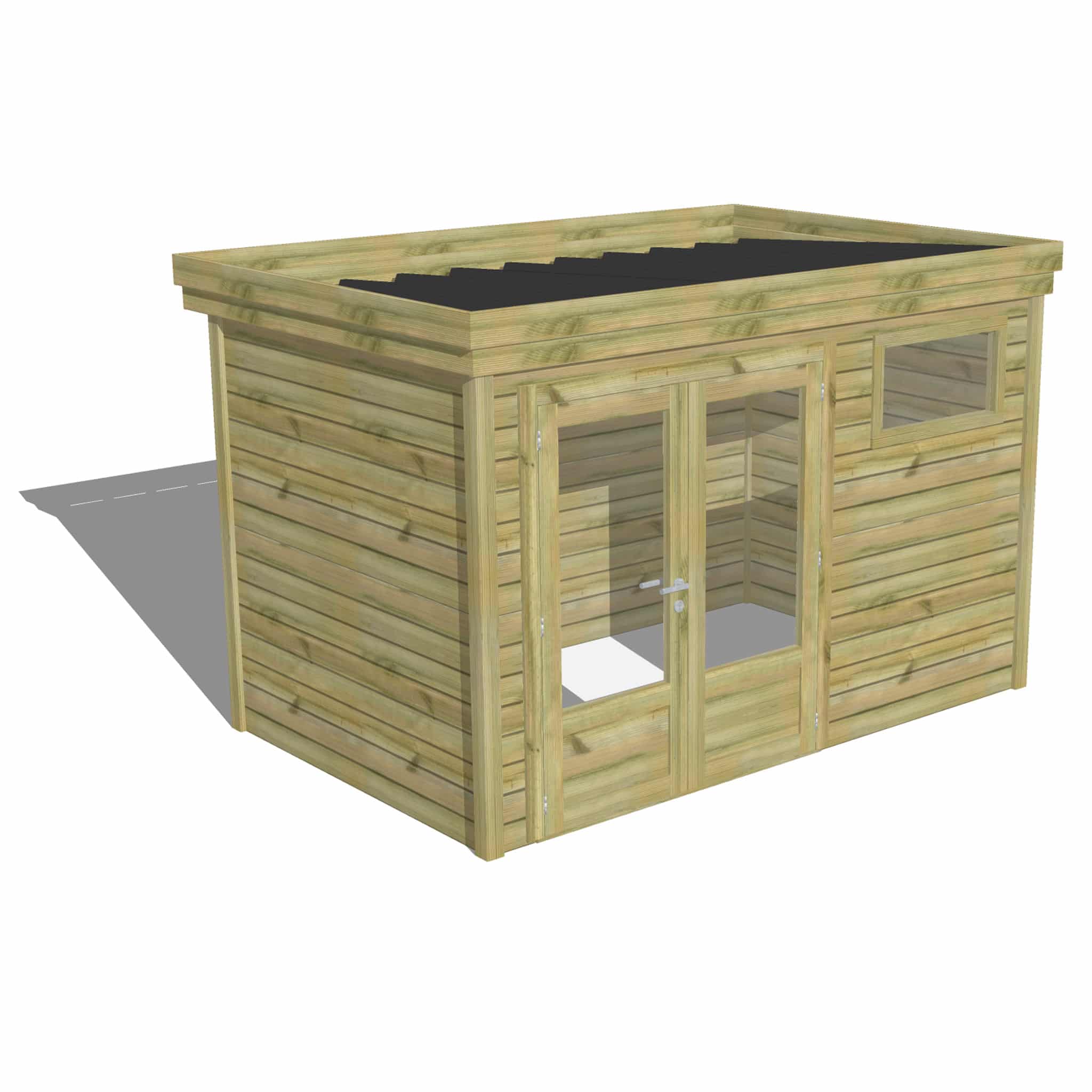 Abri Français Gamme Origine atelier bois porte vitrée 6,8 m²