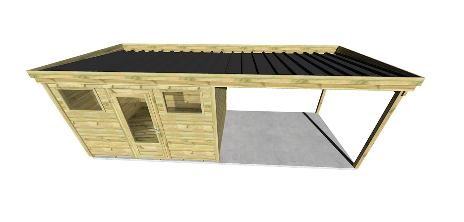 Abri Français Origine Pool House 20,5m2 porte fenêtres plancher