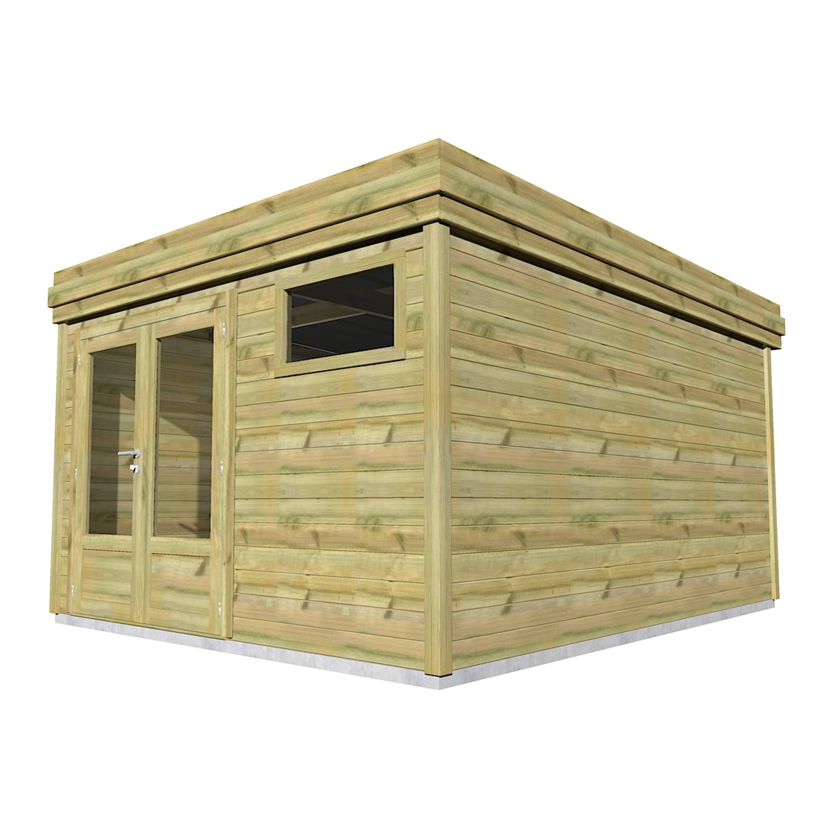 Abri Français Gamme Origine Abri Moto 16,4m2 porte double bois