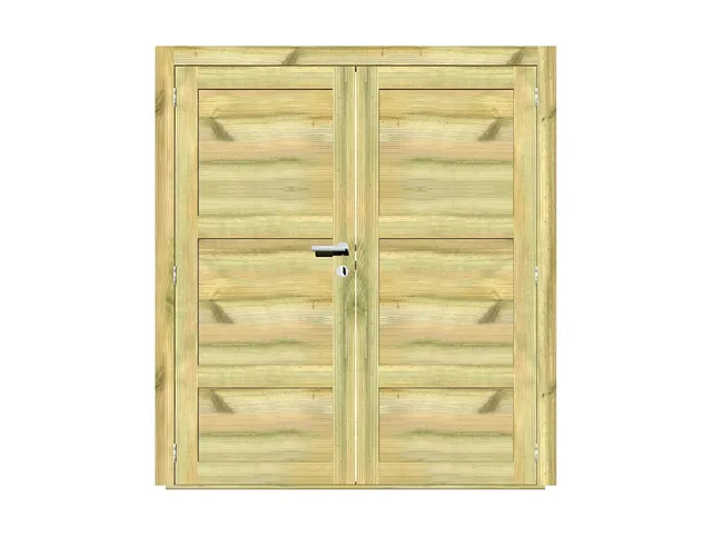 Abri Français Menuiseries Porte double pleine 45 mm autoclave