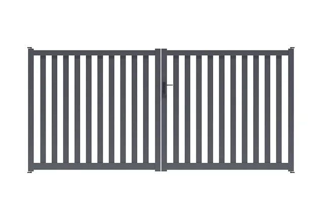 METAL GARDEN Portail battant barreaudé alu 3500 mm ajouré
