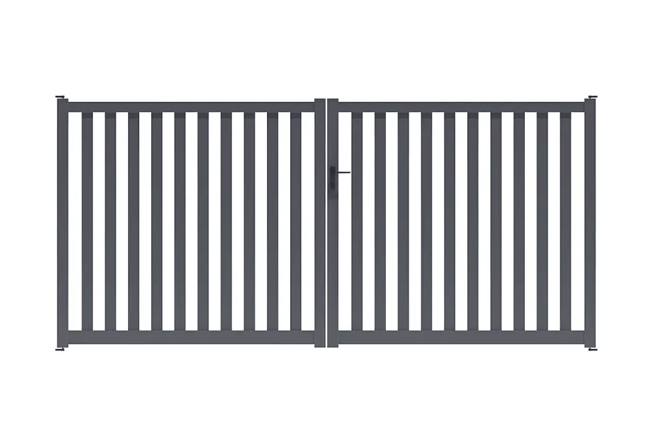 METAL GARDEN Portail battant barreaudé alu 3500 mm ajouré