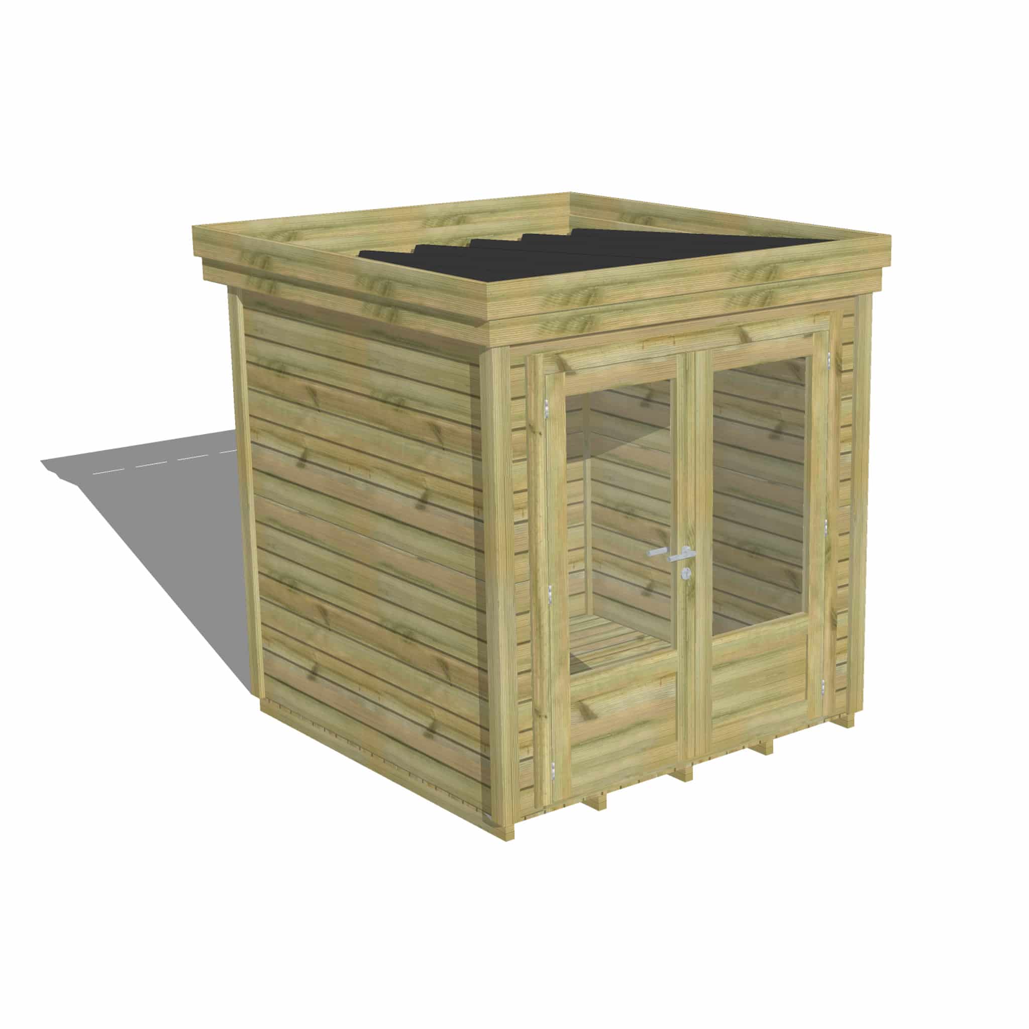 Abri Français Origine 4,1 m² porte vitrée abri jardin pin 28mm