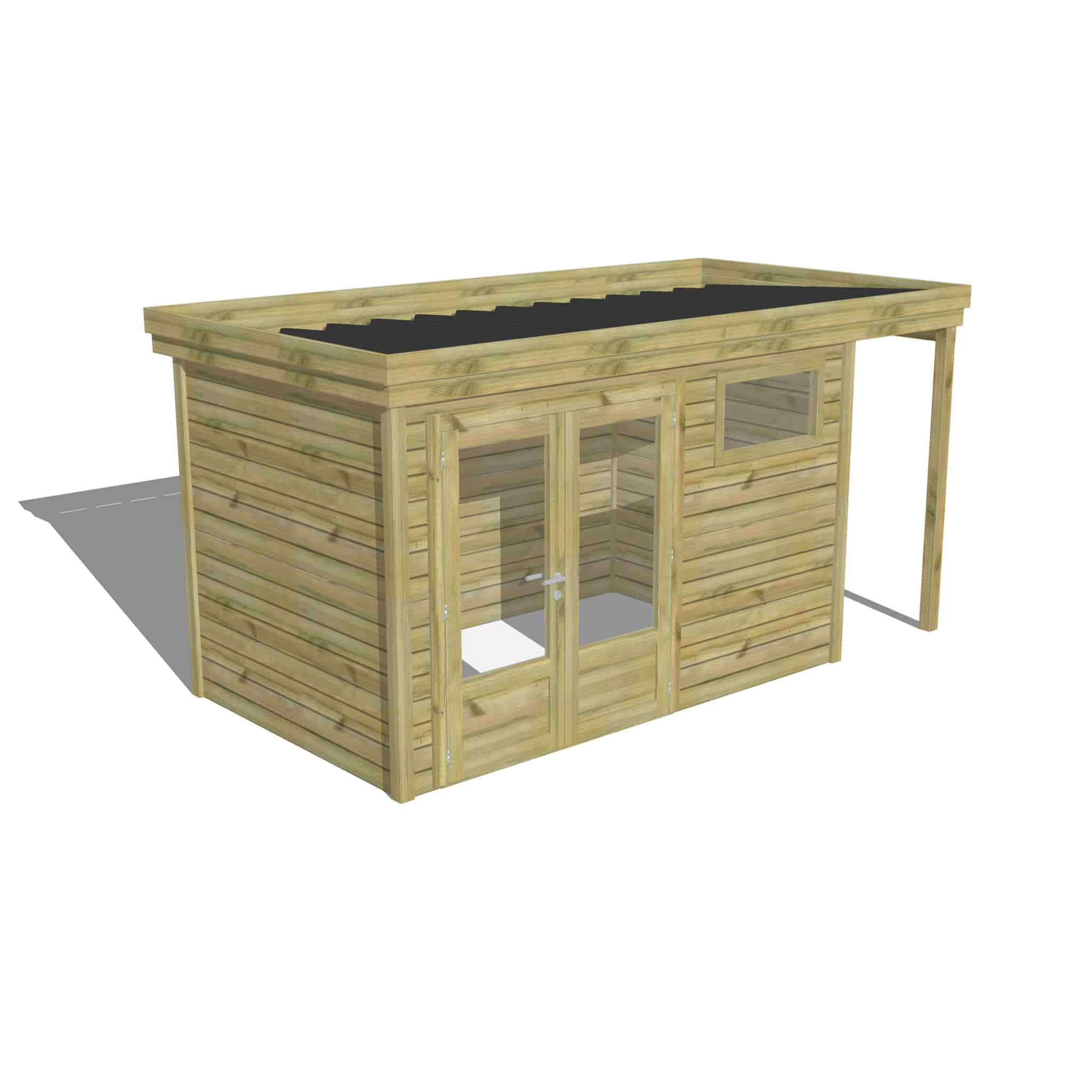 Abri Français Gamme Origine atelier jardin extension toit 6,8 m²