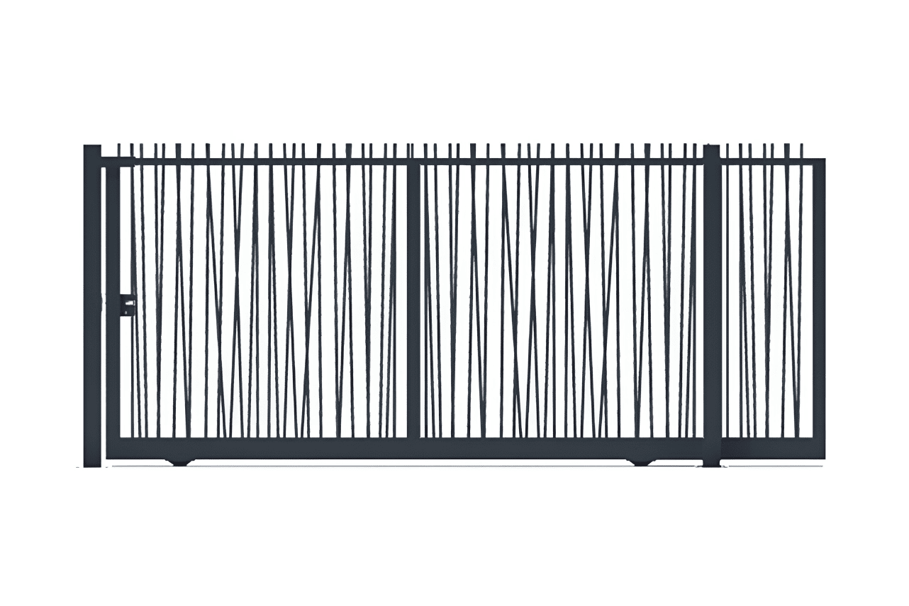 Metal Garden Coulissants Acier portail coulissant 4000x1750 canisse