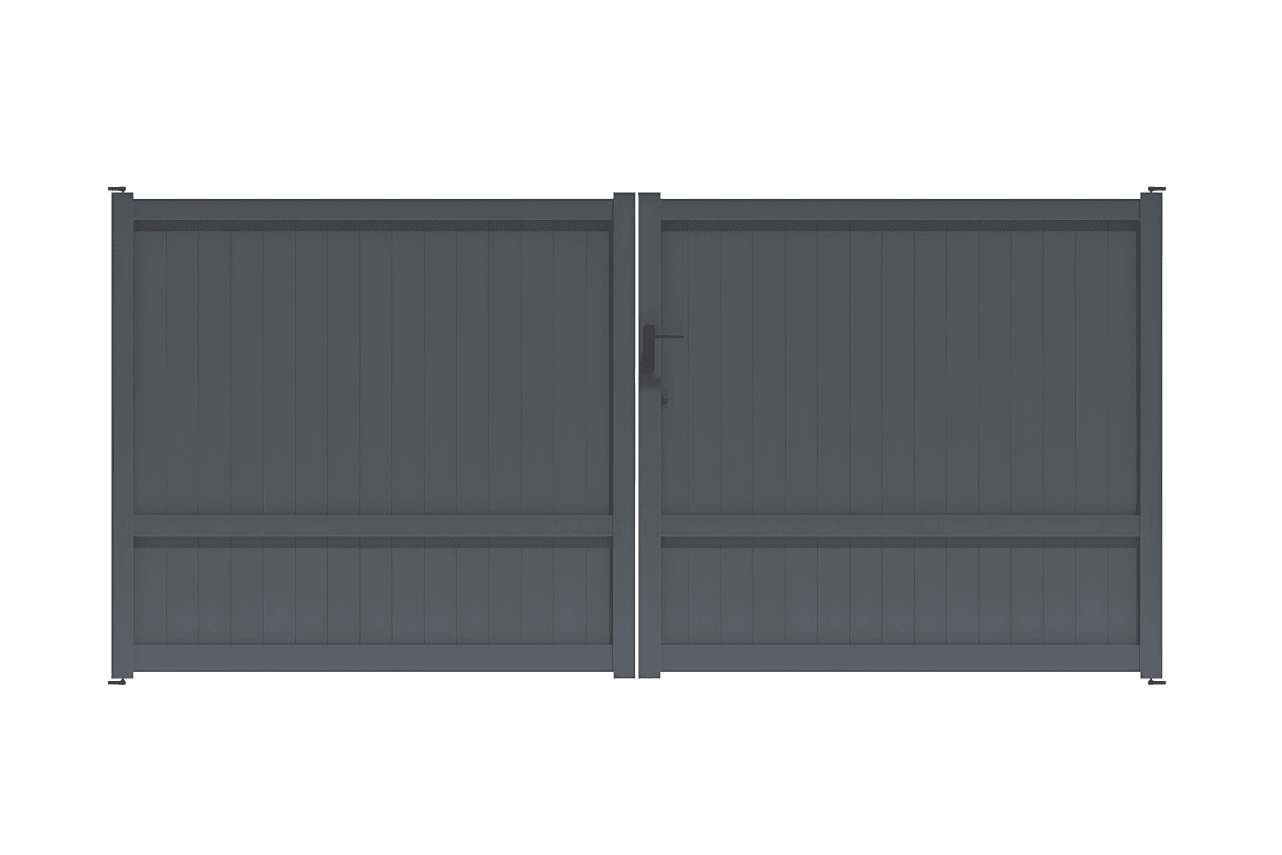 Metal Garden Traversant portail battant alu plein 3500x1600 mm