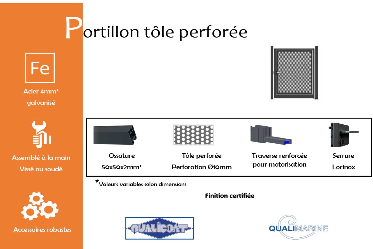 METAL GARDEN Portillons Acier portillon tôle perforée 1000 mm