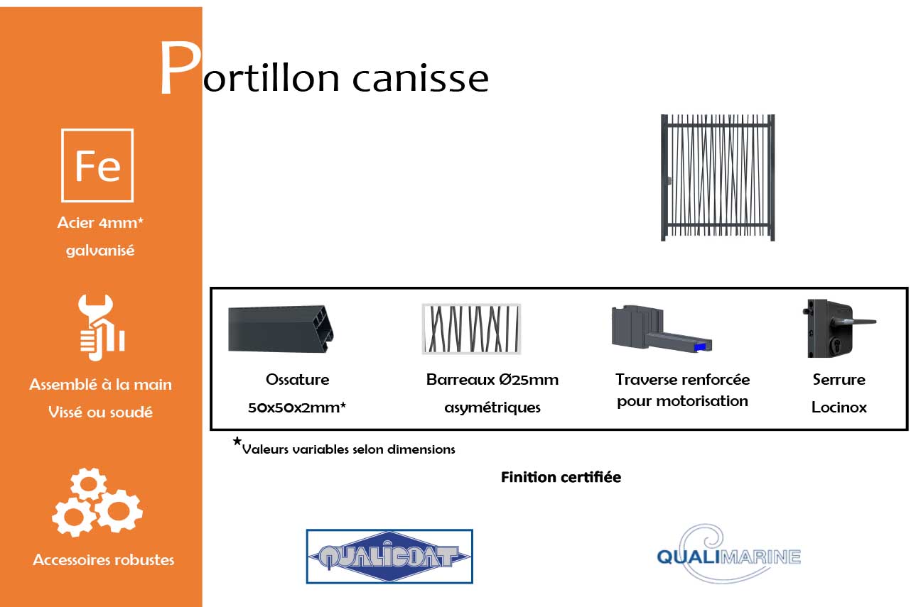 METAL GARDEN Portillons Acier canisse portillon acier 1000x1500