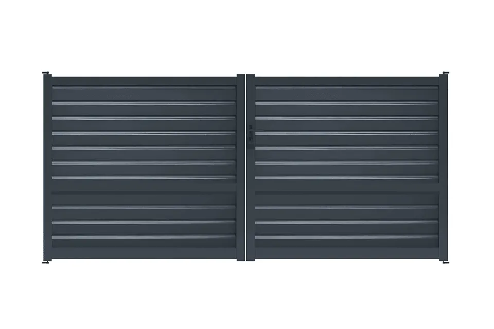METAL GARDEN Battants portail battant persienne traversant 3500x1600