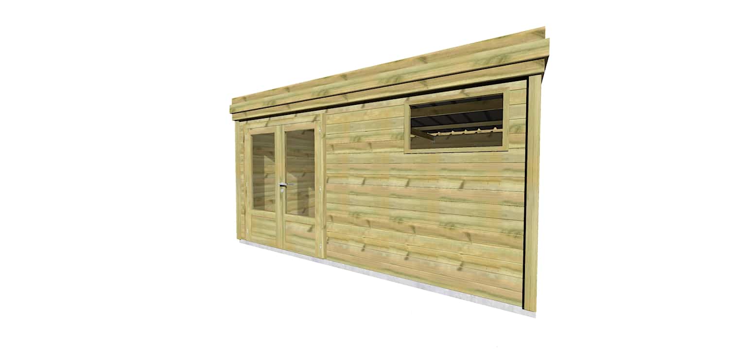 Abri Français Origine abri de jardin 20m² porte double 4,46 m
