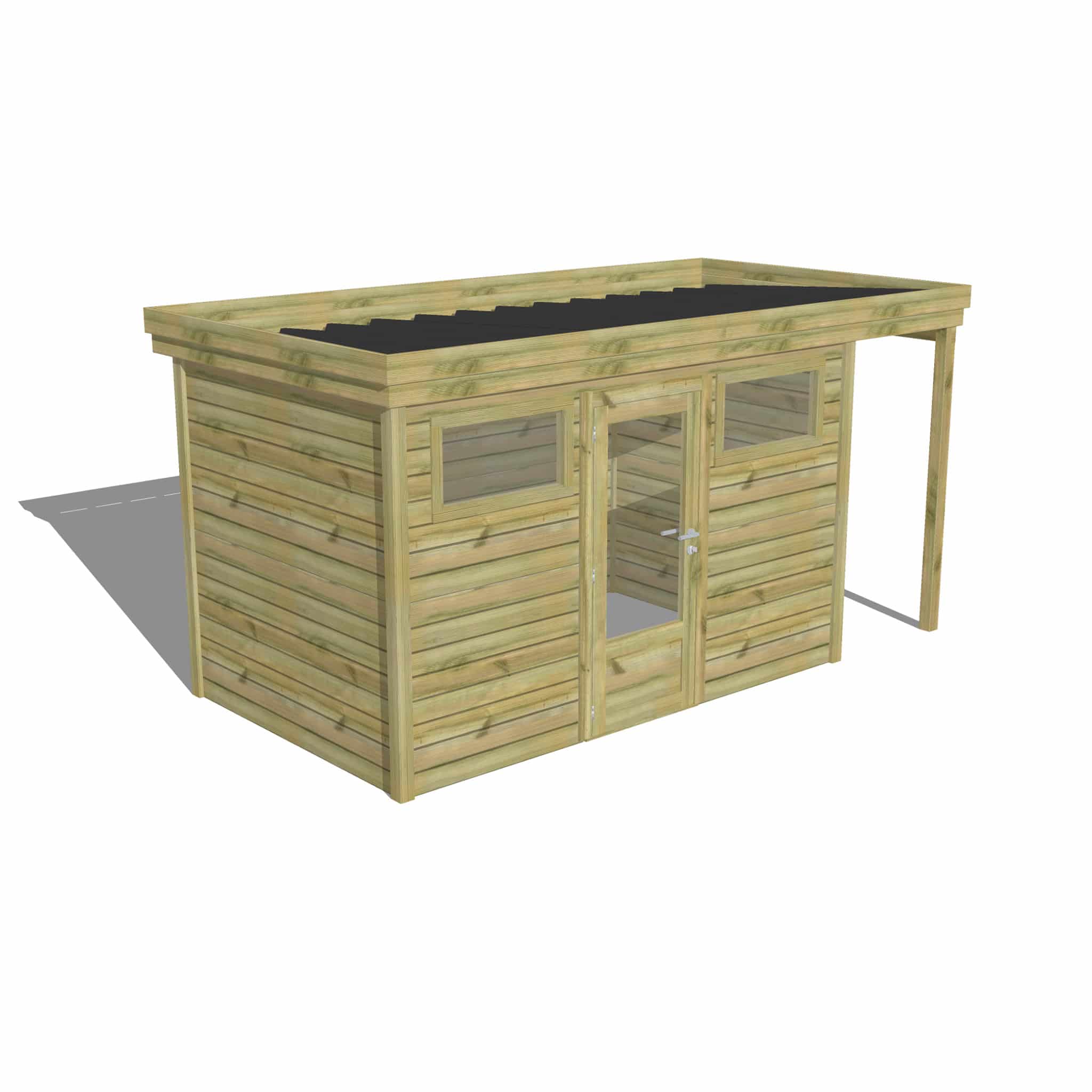 Abri Français Gamme Origine local spa 6,8 m² porte vitrée