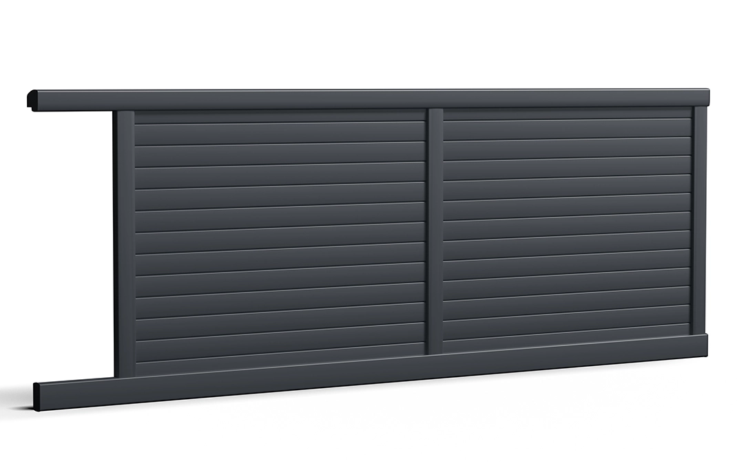 Préfalu Brevent portail coulissant aluminium plein