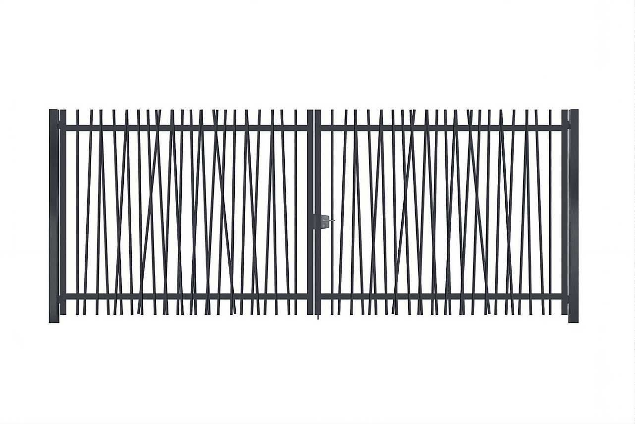 METAL GARDEN Portails Battants Acier canisse portail 2000 mm barreaux