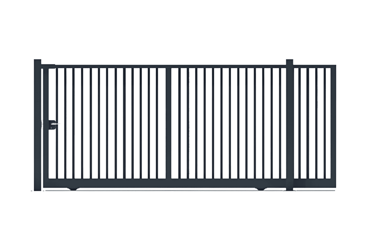 METAL GARDEN Barreaudage Rond portail coulissant 3000x1200