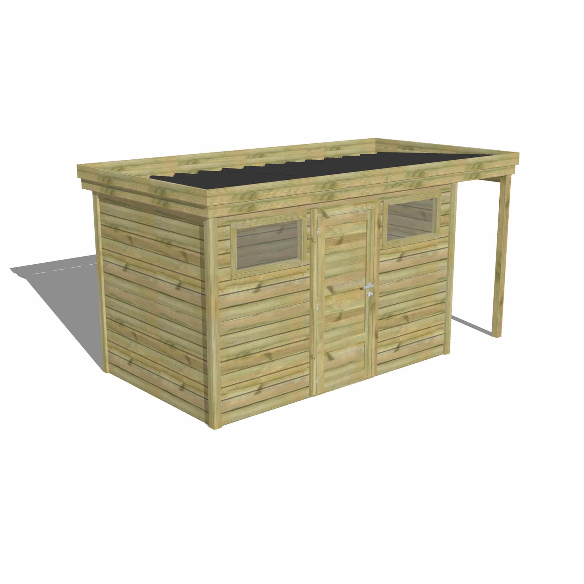 Abri Français Gamme Origine abri de jardin fenêtres 6,8 m² extension