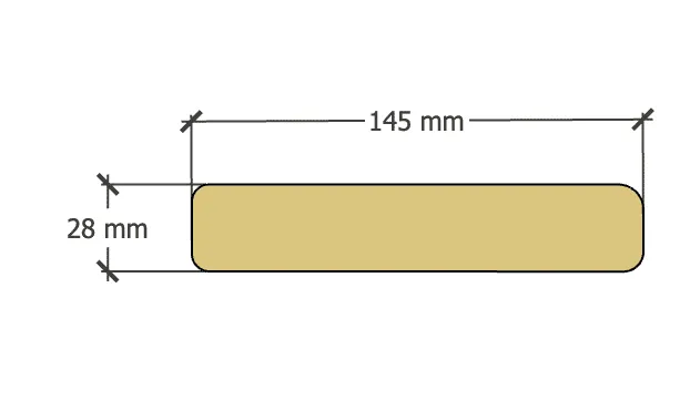 Abri Français Bois au détail Bandeau 28x145 mm autoclave